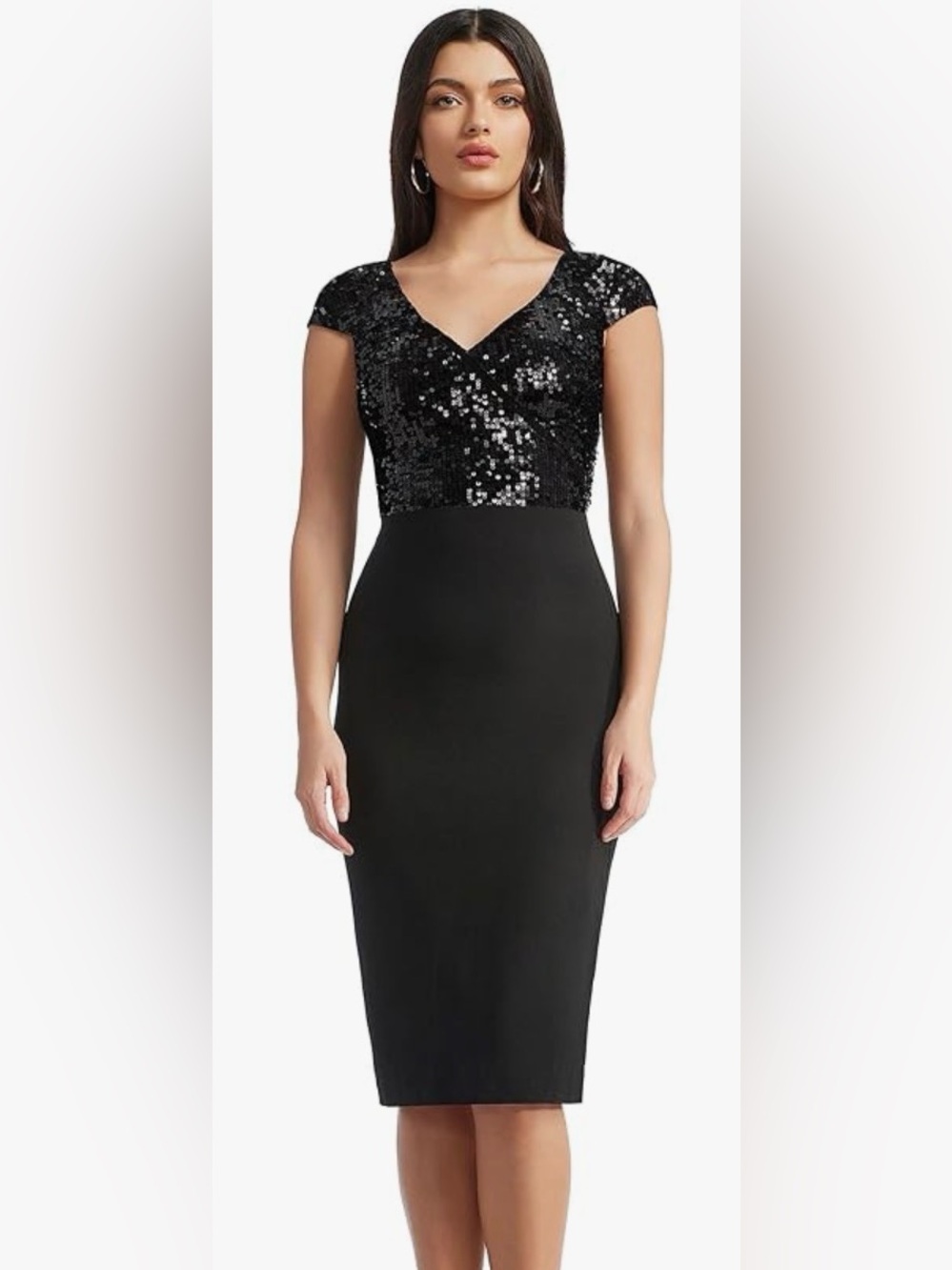 Dress The Population Jaleah Bodycon Midi Dress, L XL